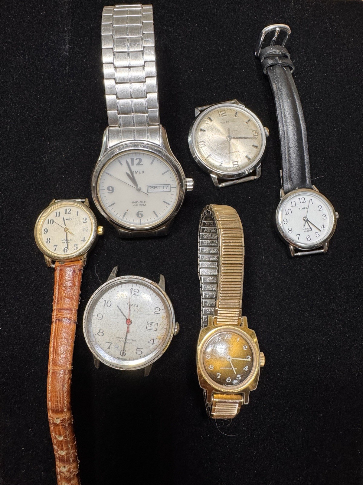 vintage Timex junk drawer Lot Of 6-see Description Not Working vintage Timex junk drawer Lot Of 6-see Description Not Working