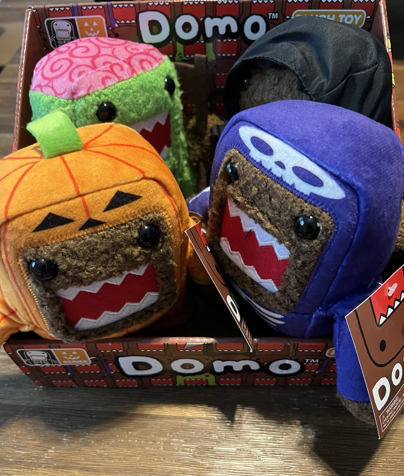 DOMO Domo-Kun 2026 Target Halloween Costume Plushies Complete Set Of 4 Plush NWT DOMO Domo-Kun 2026 Target Halloween Costume Plushies Complete Set Of 4 Plush NWT