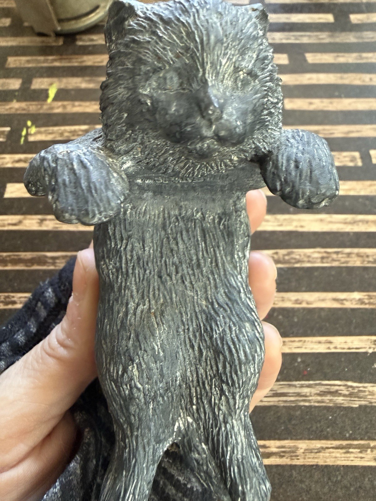 Holland Mold Cat Pot Hanger Figurine Gray Climbing Kitten Planter Decor