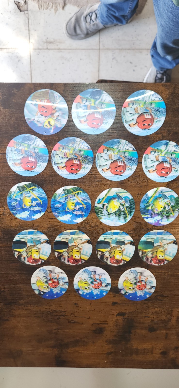 Vintage M&M\'s 3D Action Disc Hang Tags Lot 17 Unused Unpunched Hologram Promo