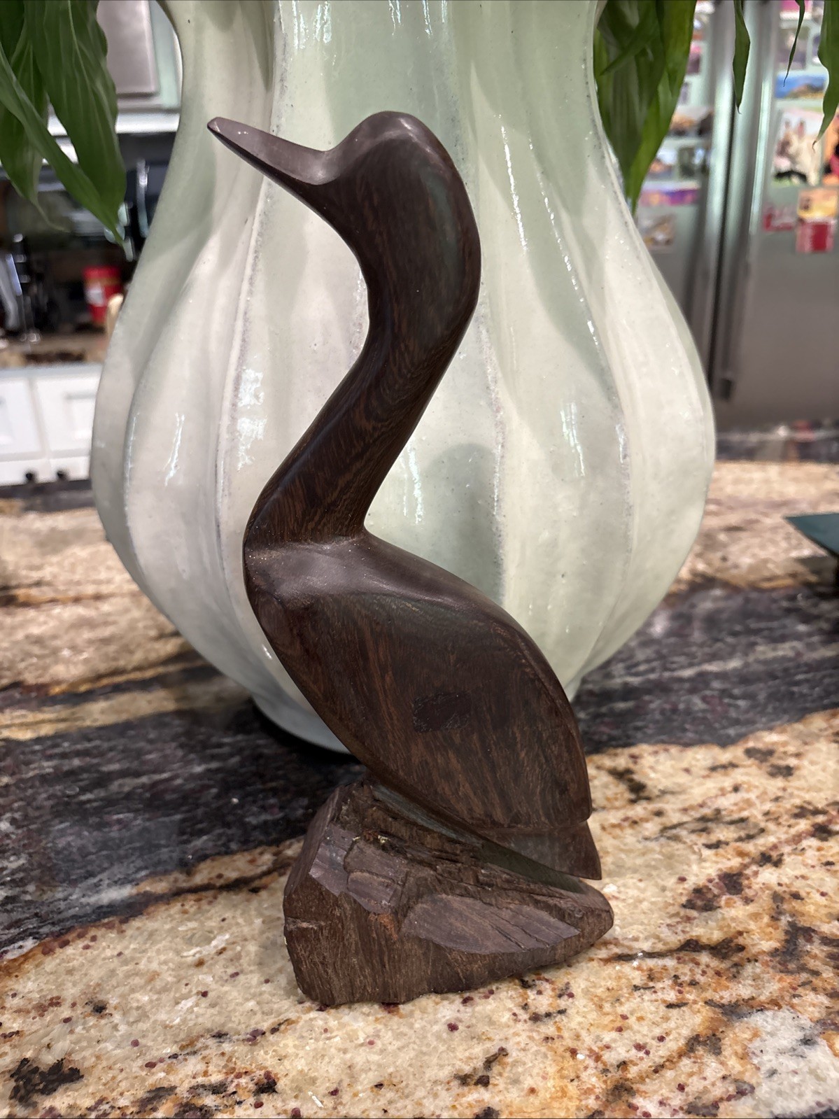 Vintage Hand Carved Ironwood Standing Bird 11” Tall Duck Vintage Hand Carved Ironwood Standing Bird 11” Tall Duck