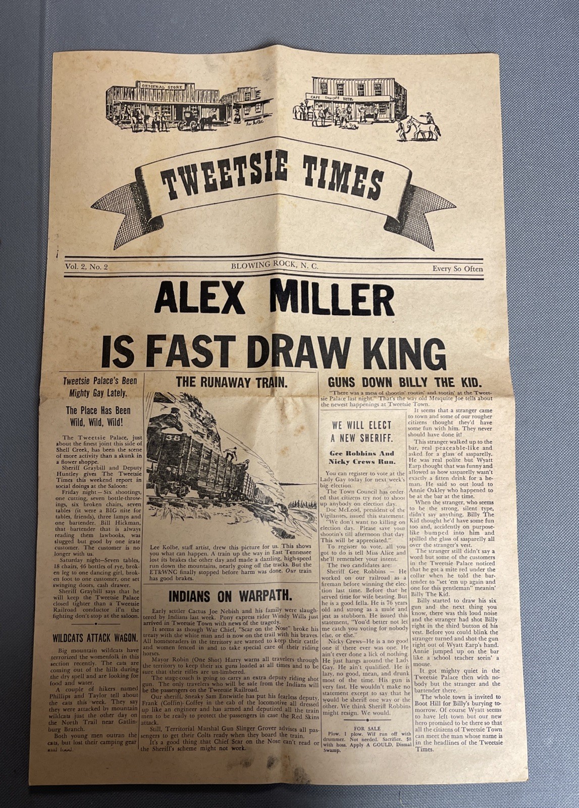 Vtg 1960s Tweetsie Times Souvenir Newspaper Tweetsie Railroad Blowing Rock NC