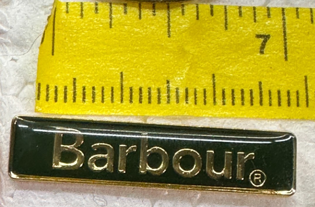 Barbour British Heritage Green Gold Tone Rectangle Enamel Lapel Tack Pin Barbour British Heritage Green Gold Tone Rectangle Enamel Lapel Tack Pin