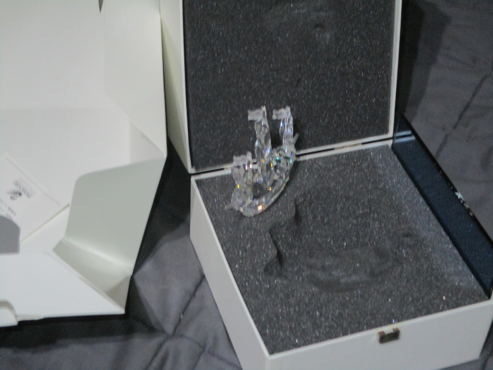 Vintage Swarovski Crystal Ship Santa Maria With Mirror & Box #162882