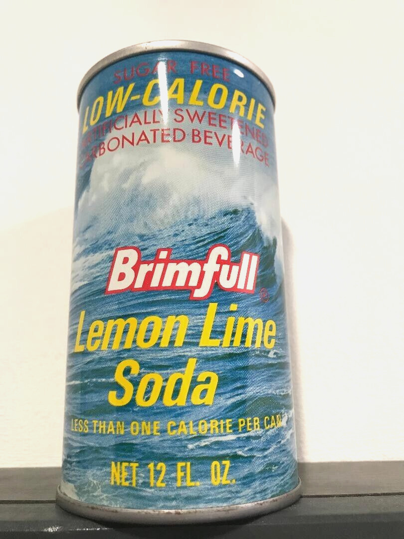 Brimfull Lemon Lime Soda Can EMPTY 12oz  Pull Top Pop CAN, Hopkins, MINN. 55343