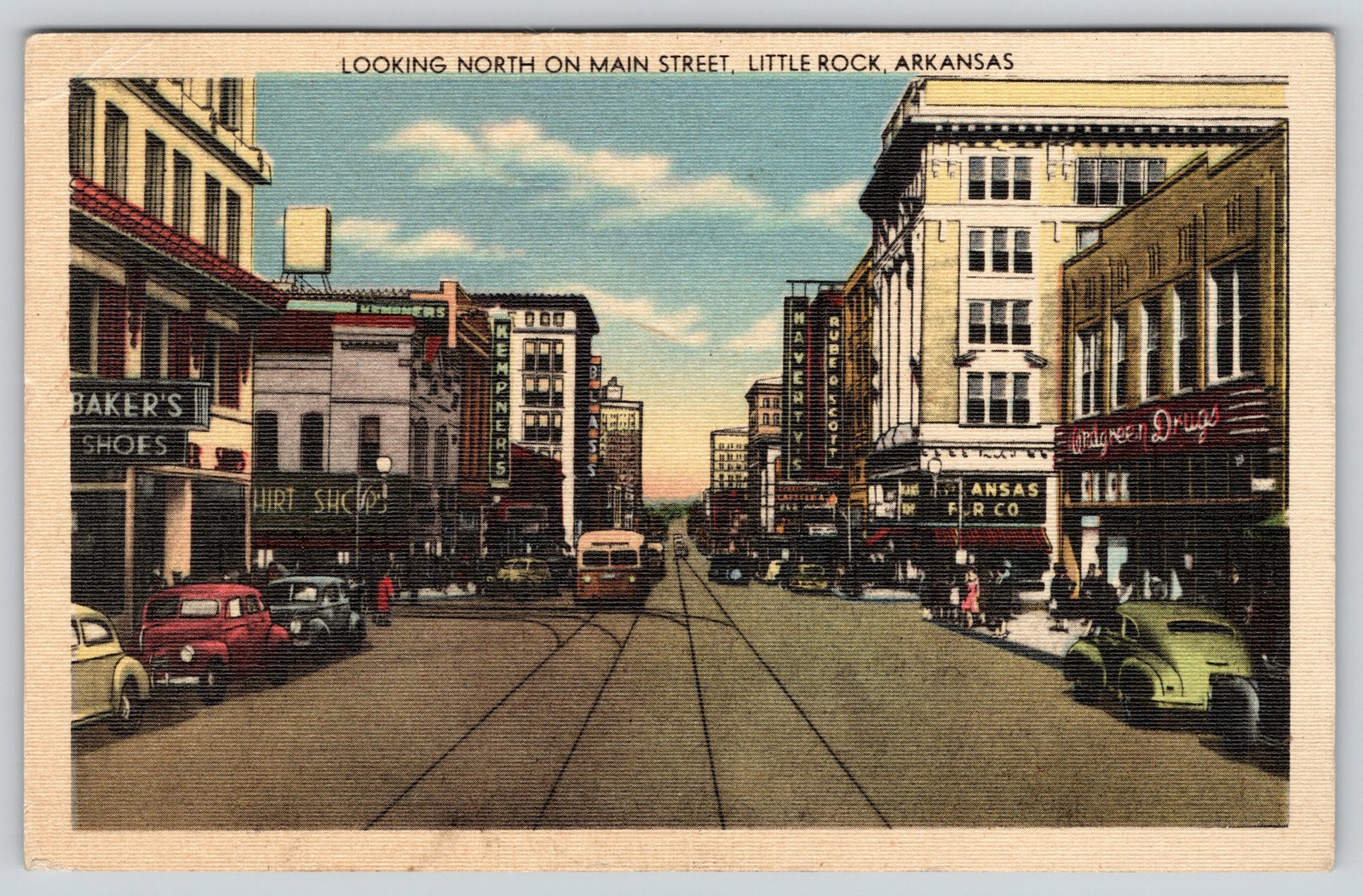 Walgreen Drugs Storefront Main Street Little Rock Arkansas Postcard