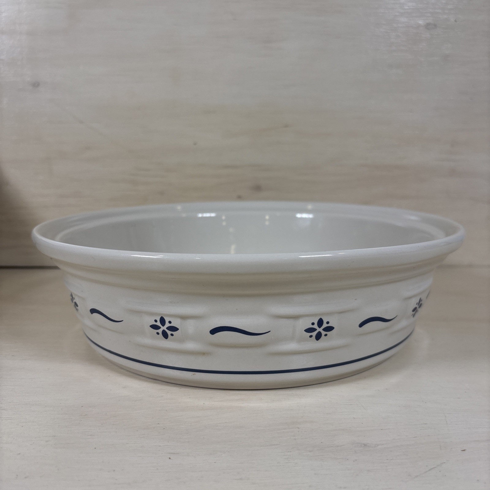 LONGABERGER 10 3/4” Woven Traditions Blue 2 Quart Round Open Casserole Dish Only LONGABERGER 10 3/4” Woven Traditions Blue 2 Quart Round Open Casserole Dish Only