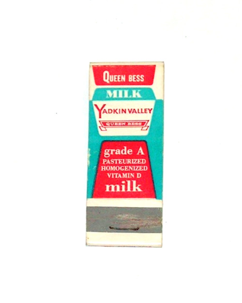 Vintage Yadkin Valley Dairy Queen Bess Milk Slim Matchbook Wilkesboro NC