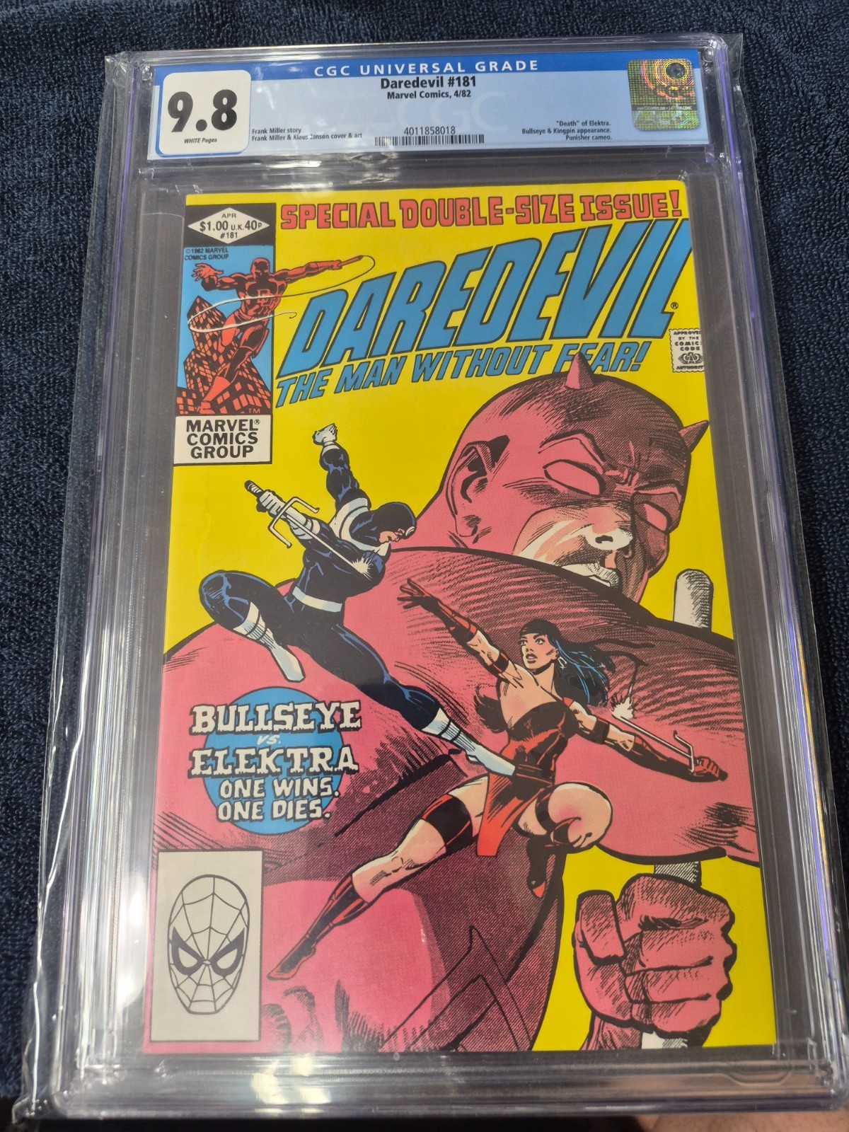 Marvel Daredevil 181 1982 CGC 9.8 White Pages Bullseye Death of Elektra
