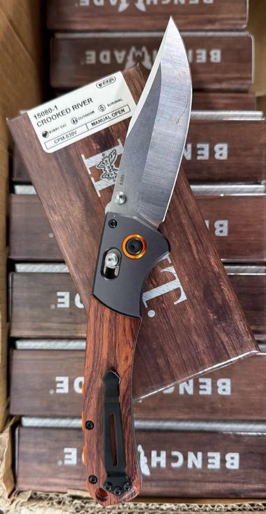Benchmade CROOKED RIVER 15080-1 CPM-S30V Folding Knife With Benchmade CROOKED RIVER 15080-1 CPM-S30V Folding Knife With