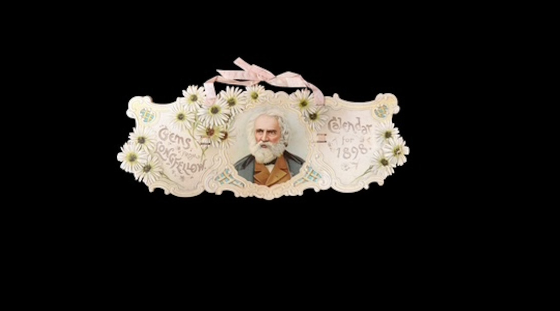 1898 Victorian Daisy Die Cut Calendar Trade Card Foldout Antique Floral