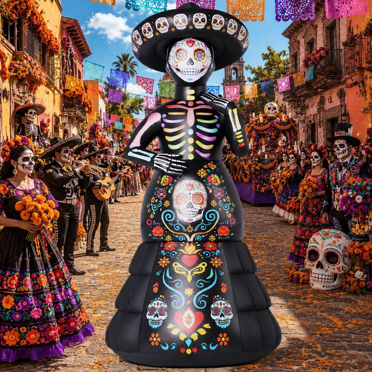 7.2FT Halloween Inflatables Outdoor Decorations Ghost Bride Halloween Blow Ups w 7.2FT Halloween Inflatables Outdoor Decorations Ghost Bride Halloween Blow Ups w