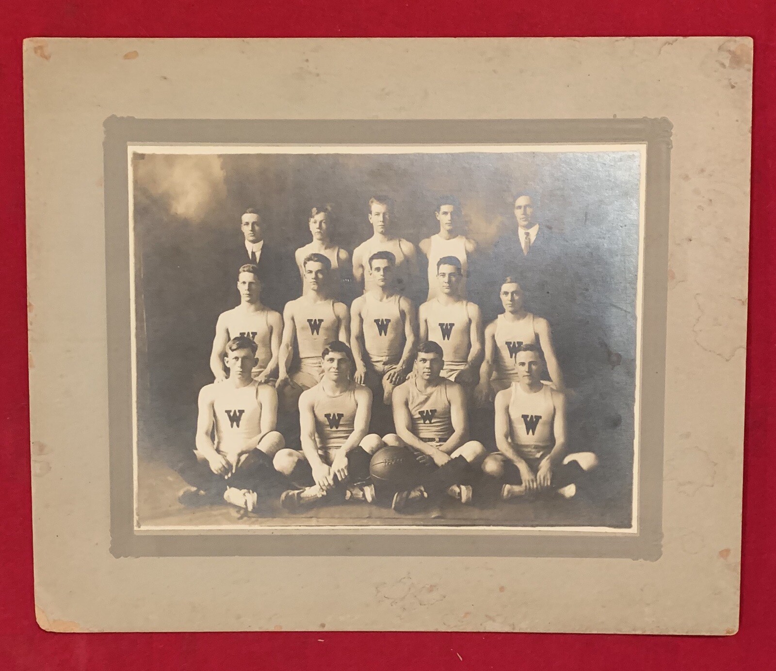 Antique 1913 West Virginia Wesleyan Basketball Team Cabinet Photo Greasey Neale Antique 1913 West Virginia Wesleyan Basketball Team Cabinet Photo Greasey Neale