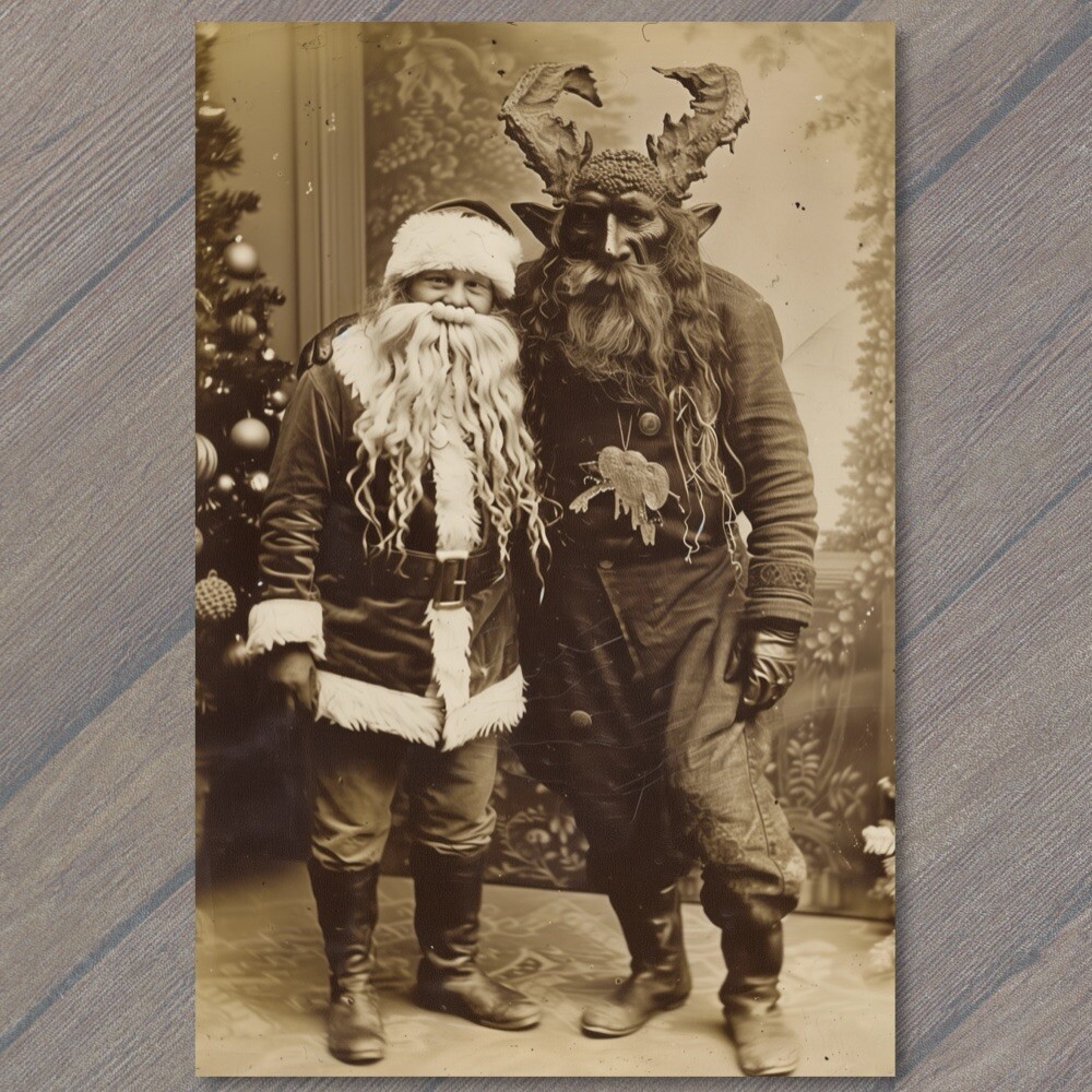 POSTCARD Krampus Evil Santa Christmas Weird Festive Scary Unusual Creepy XMAS POSTCARD Krampus Evil Santa Christmas Weird Festive Scary Unusual Creepy XMAS