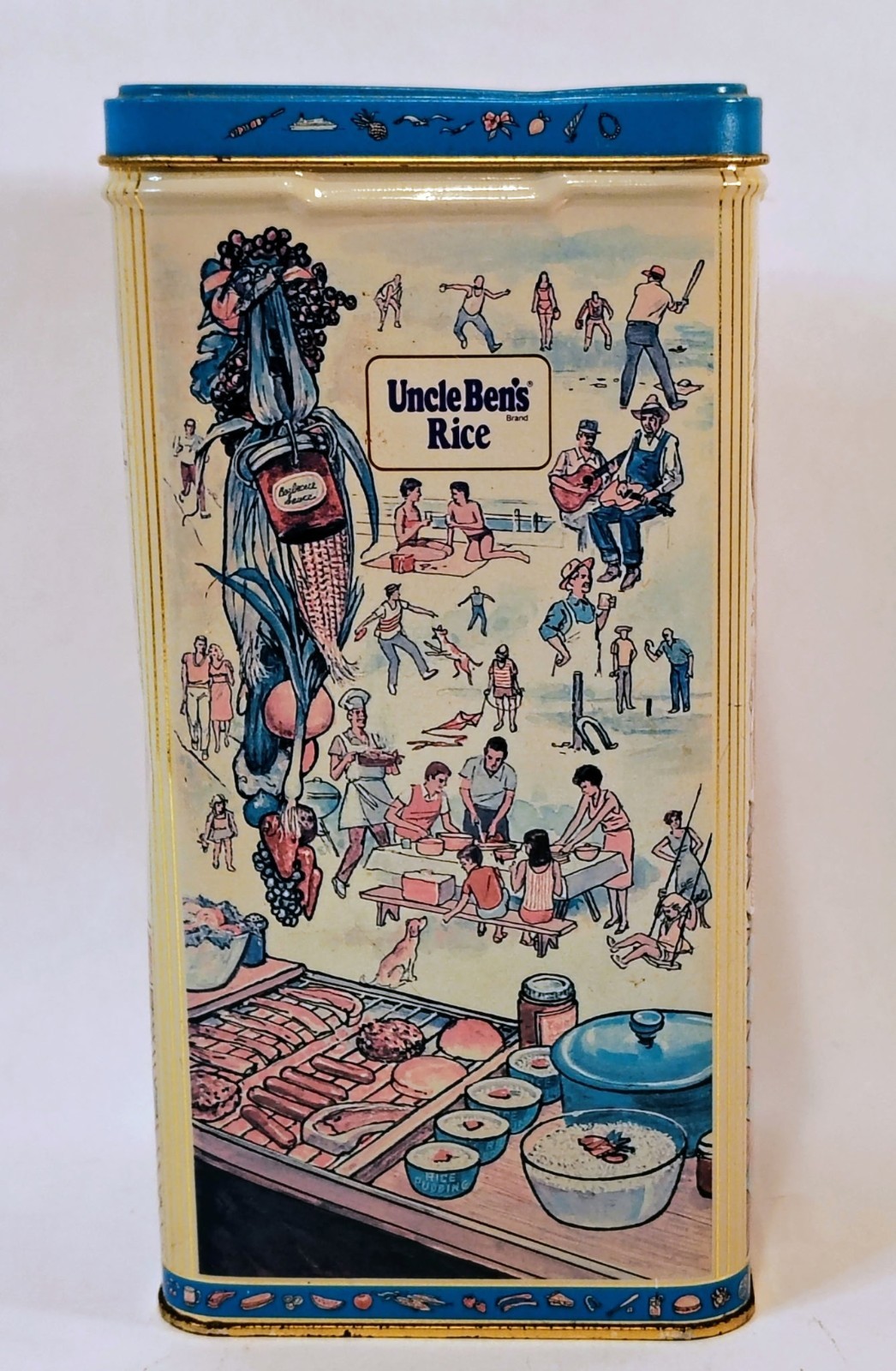 Vintage 1987 Uncle Bens Rice Advertising Collectors Tin Canister Metal 8.5\