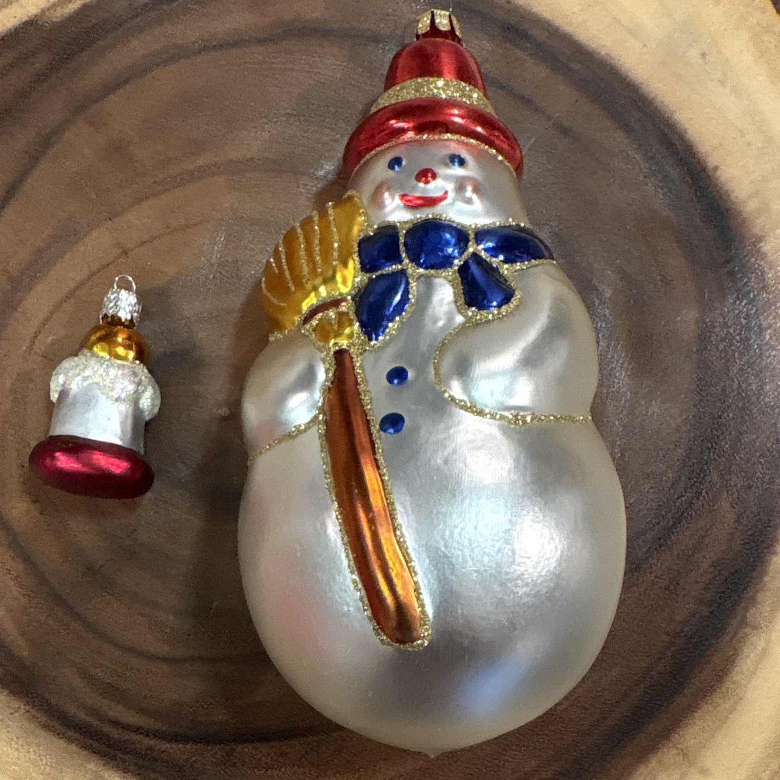 Vtg Christopher Radko Glass Snowman Ornament 1999 Czech & Mr Snowman Candle Lot