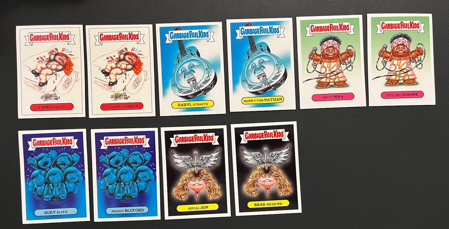 2018 Garbage Pail Kids Rock + Roll Hall of Lame 10 Card Sticker Set PR 171 2018 Garbage Pail Kids Rock + Roll Hall of Lame 10 Card Sticker Set PR 171