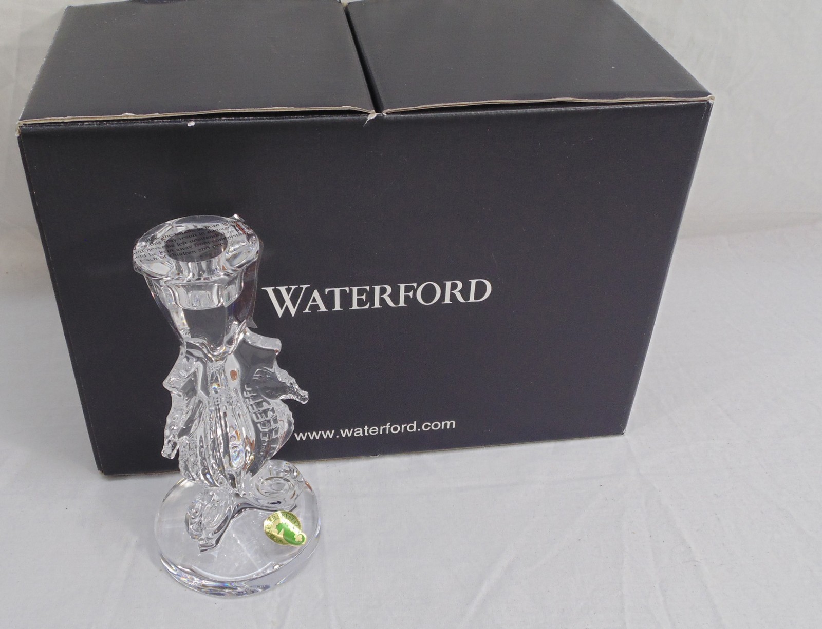 New Pair Waterford Seahorse Crystal Candlestick Candle Holders 6\