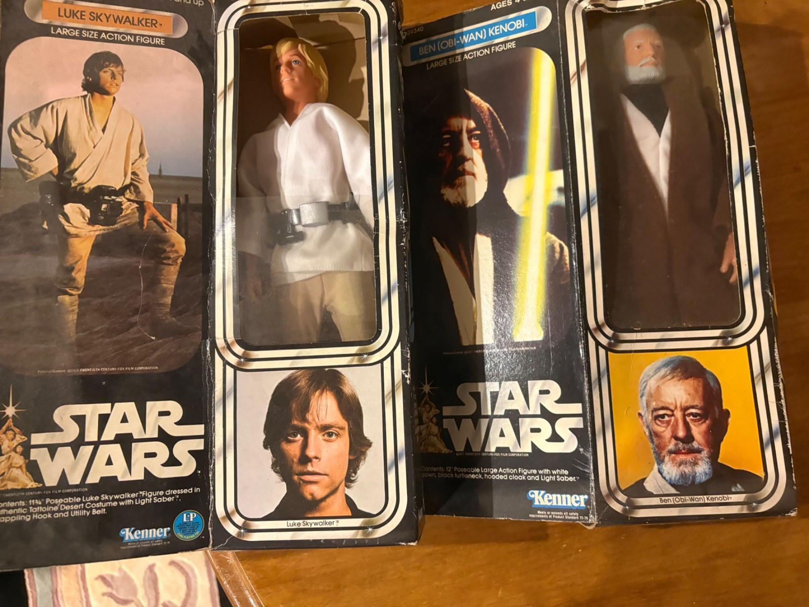 1979 Kenner Luke Skywalker Ben Kenobi Action Figures New in Damaged Boxes 1979 Kenner Luke Skywalker Ben Kenobi Action Figures New in Damaged Boxes