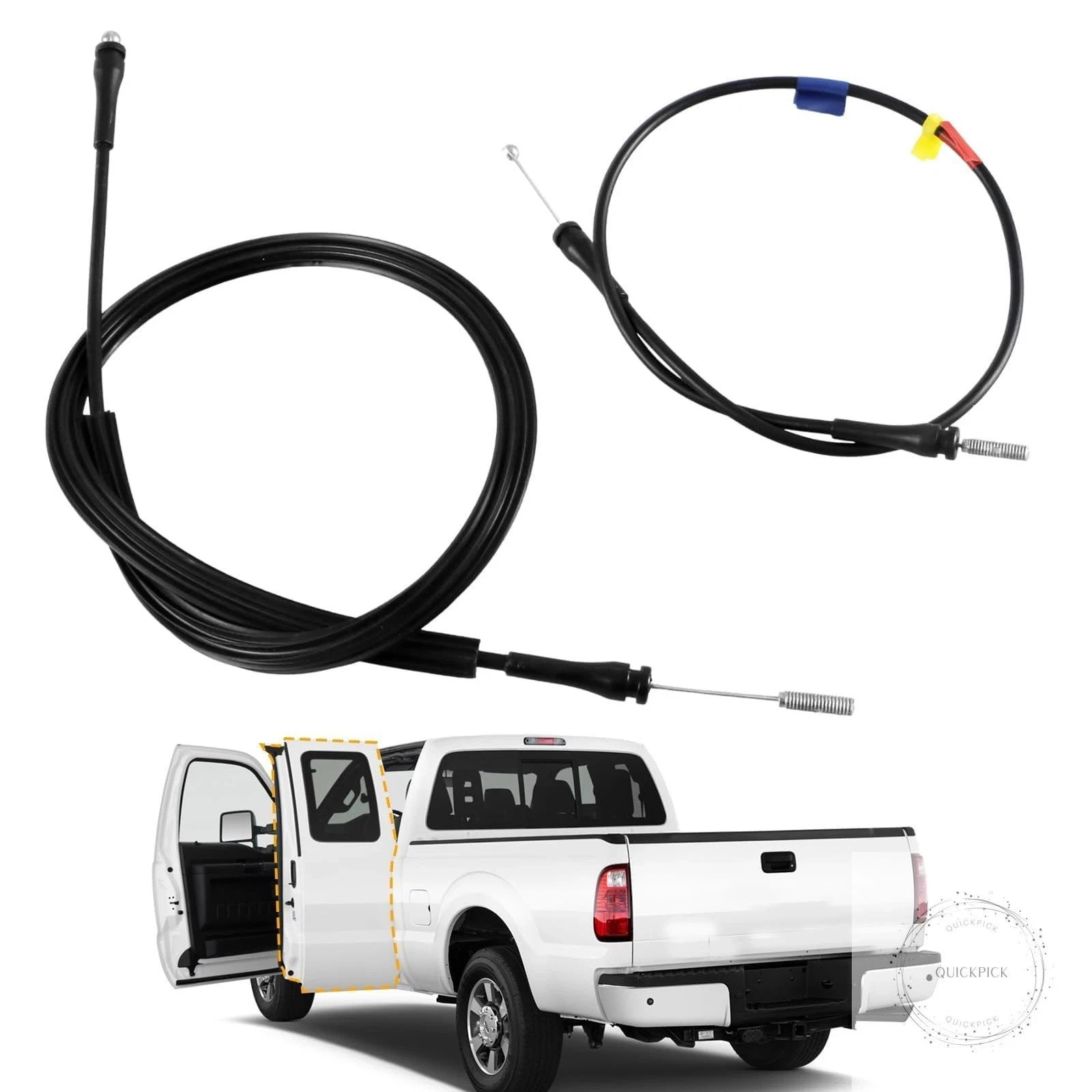Rear Left & Right Extended Cab Door Latch Release Cable For Ford F250 F350 F450