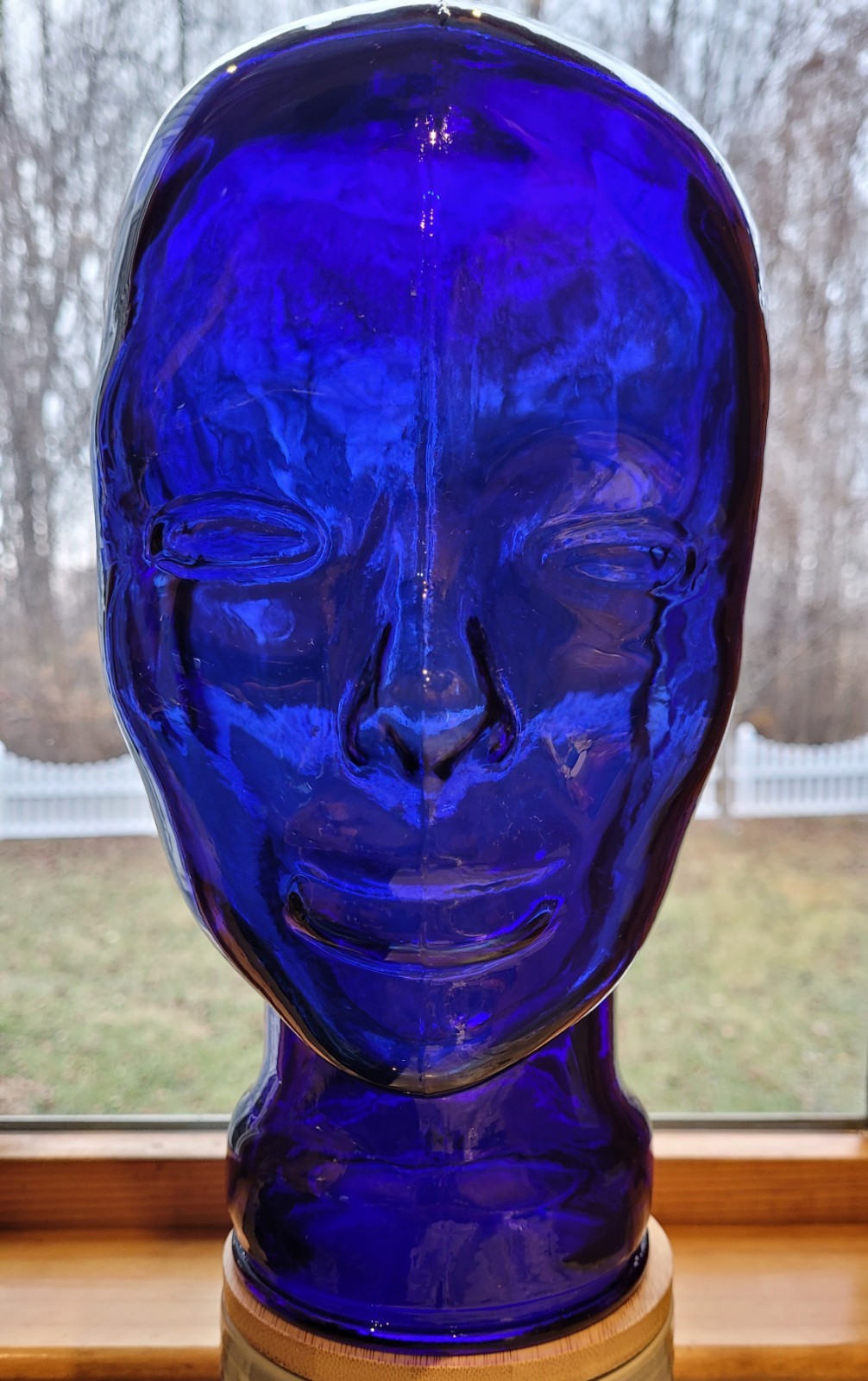 Genuine 1970s Vintage Cobalt Blue Glass Mannequin Head, 4lbs14oz,  Excellent