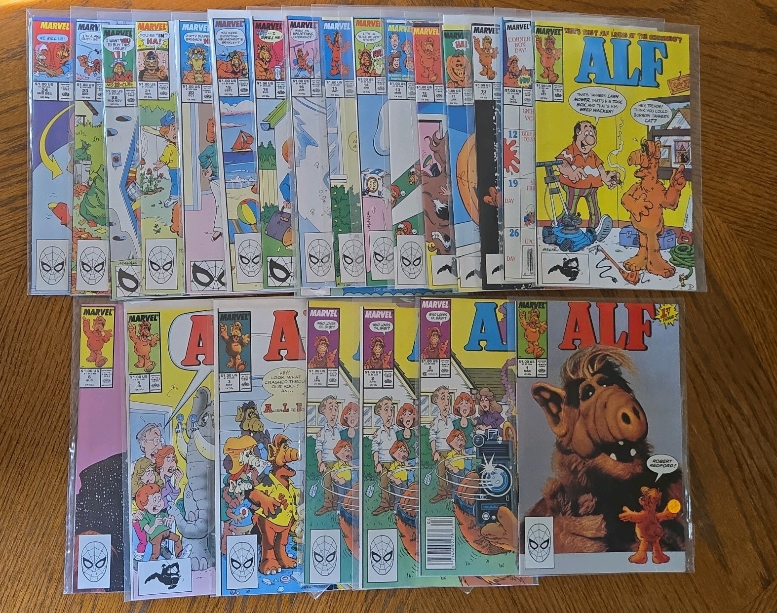 Alf #1, 2, 2, 2, 3, 5, 6, 8 to 24. 1988. Marvel Comics. NM. Non-smoker Alf #1, 2, 2, 2, 3, 5, 6, 8 to 24. 1988. Marvel Comics. NM. Non-smoker