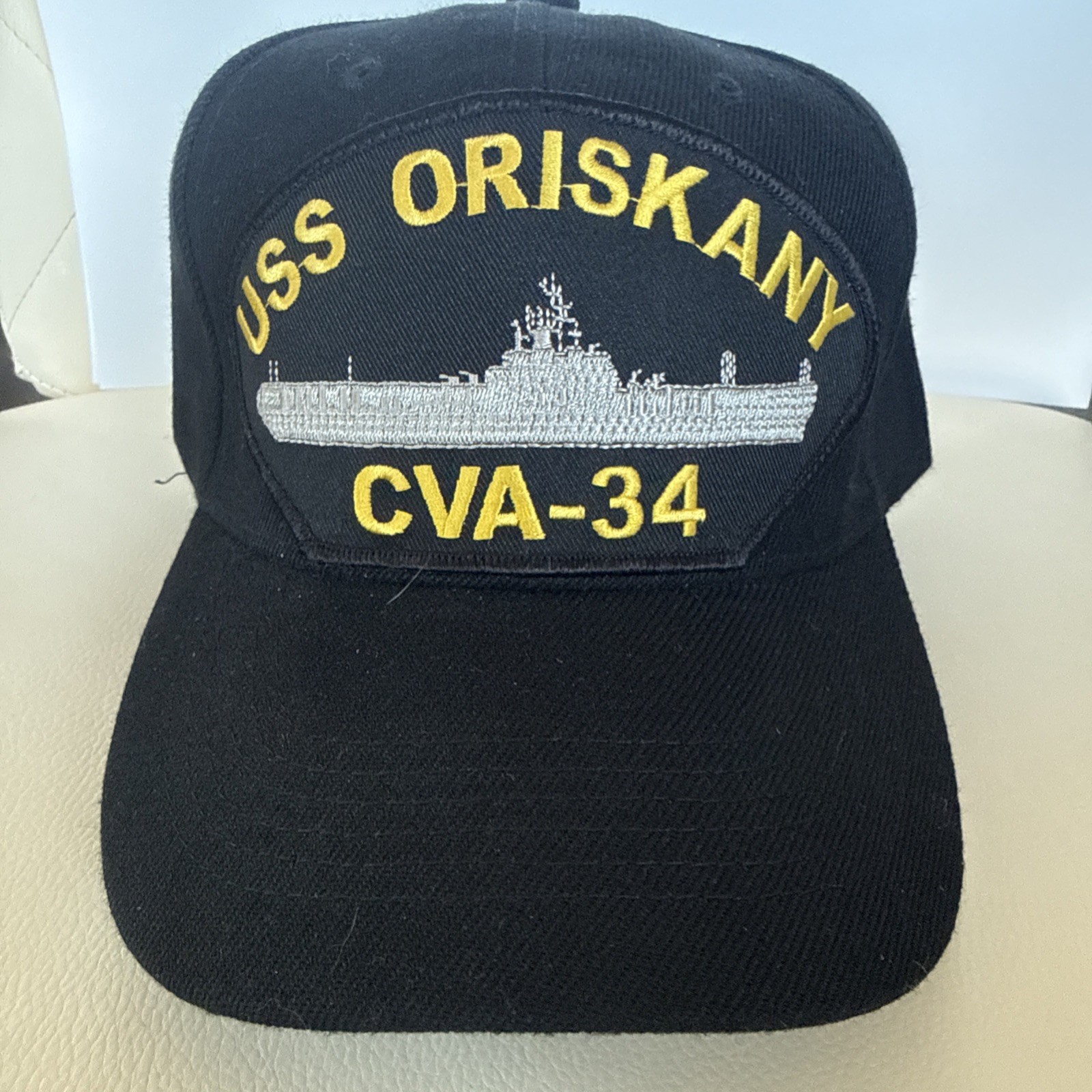 U.S. NAVY USS ORISKANY CVA-34 TRUCK HAT BASEBALL CAP IN BLACK
