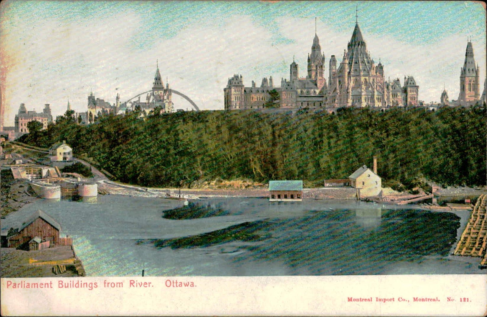 Postcard: AI Parliament Buildings from River. Ottawa. Montreal Import Postcard: AI Parliament Buildings from River. Ottawa. Montreal Import