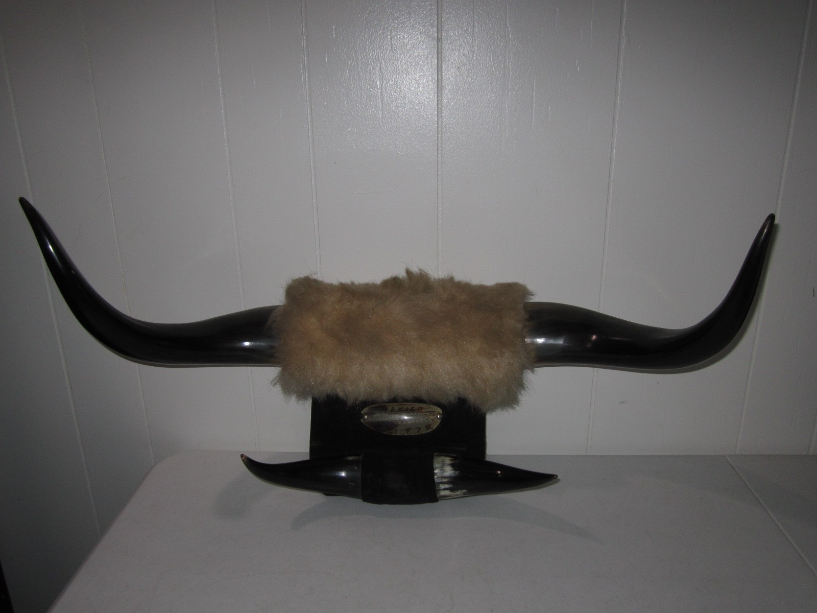 Vintage Mexico 1972 Double Bull Horns Matador Steer Longhorn 26 1/2” Wide Vintage Mexico 1972 Double Bull Horns Matador Steer Longhorn 26 1/2” Wide