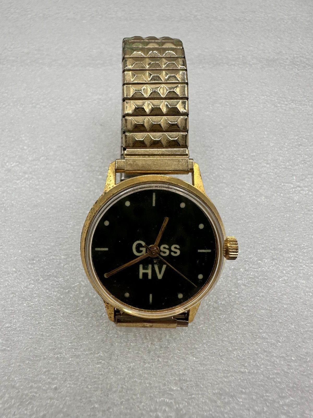 Vintage Goss HV Printing Press Mechanical Wind-Up Watch Nonworking AS IS 