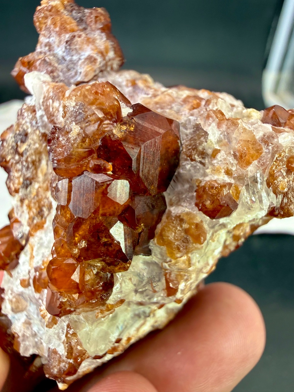 Natural Spessartine Orange Garnet Crystal Cluster Minerals Specimen 715 Carats