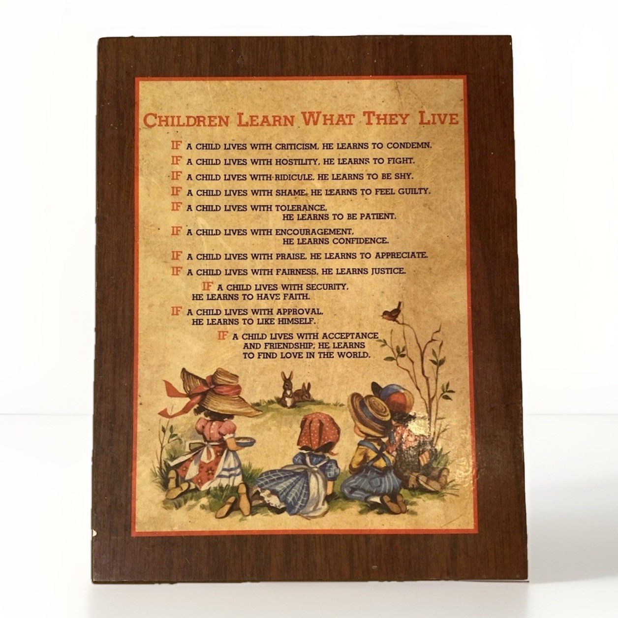 Vintage Living Quotes Russ Berrie & Co. 1975 Children learn what they live MCM Vintage Living Quotes Russ Berrie & Co. 1975 Children learn what they live MCM