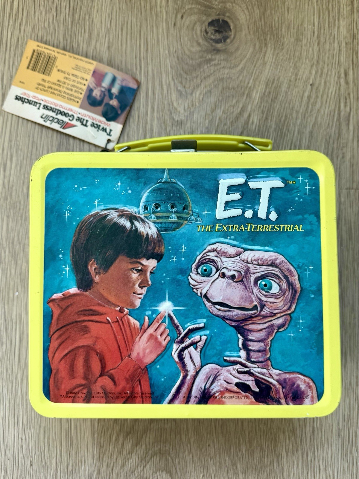 1982 Aladdin E.T. The Extraterrestrial Metal Lunchbox Thermos New with Tags