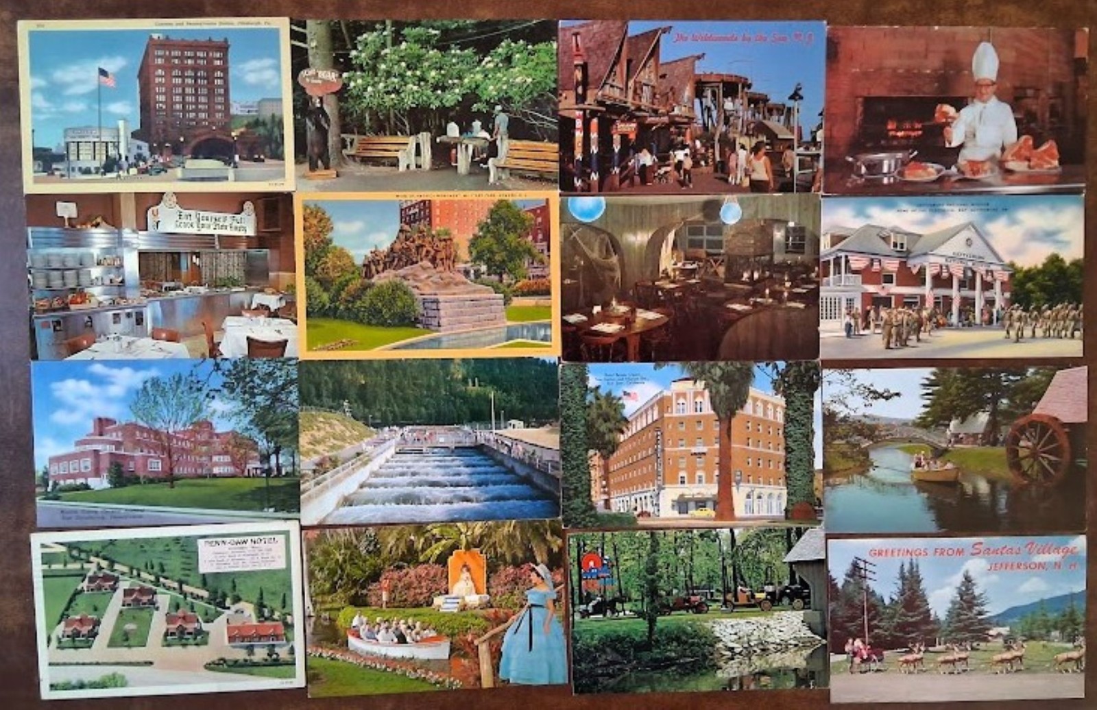 103 ROADSIDE / AMERICANA Postcards Lot - AMUSEMENT PARK / MOTEL / STREET / STORE