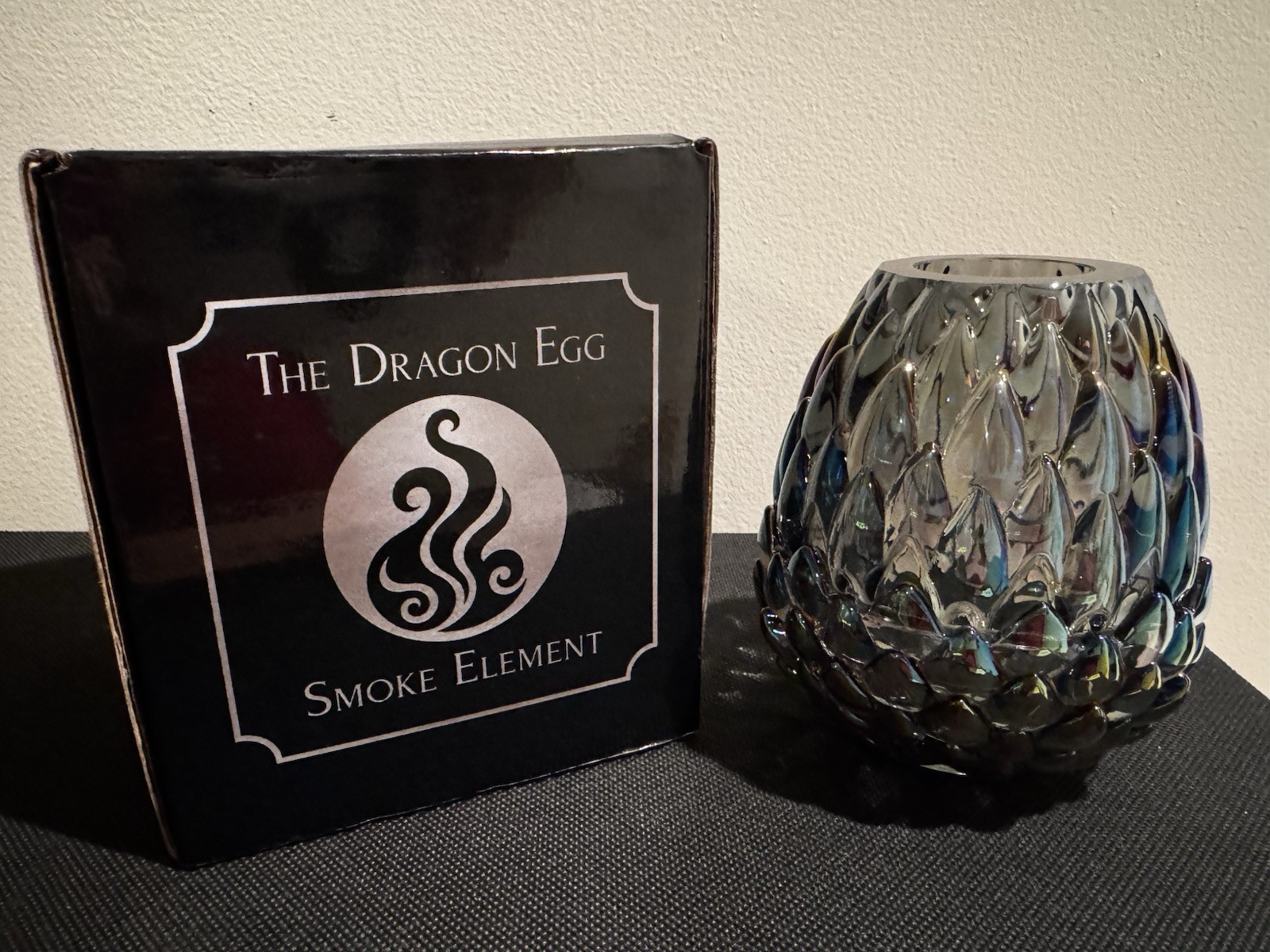 New With Box Olsen Glass Design Smoke Carnival Glass Fairy Lamp New With Box Olsen Glass Design Smoke Carnival Glass Fairy Lamp
