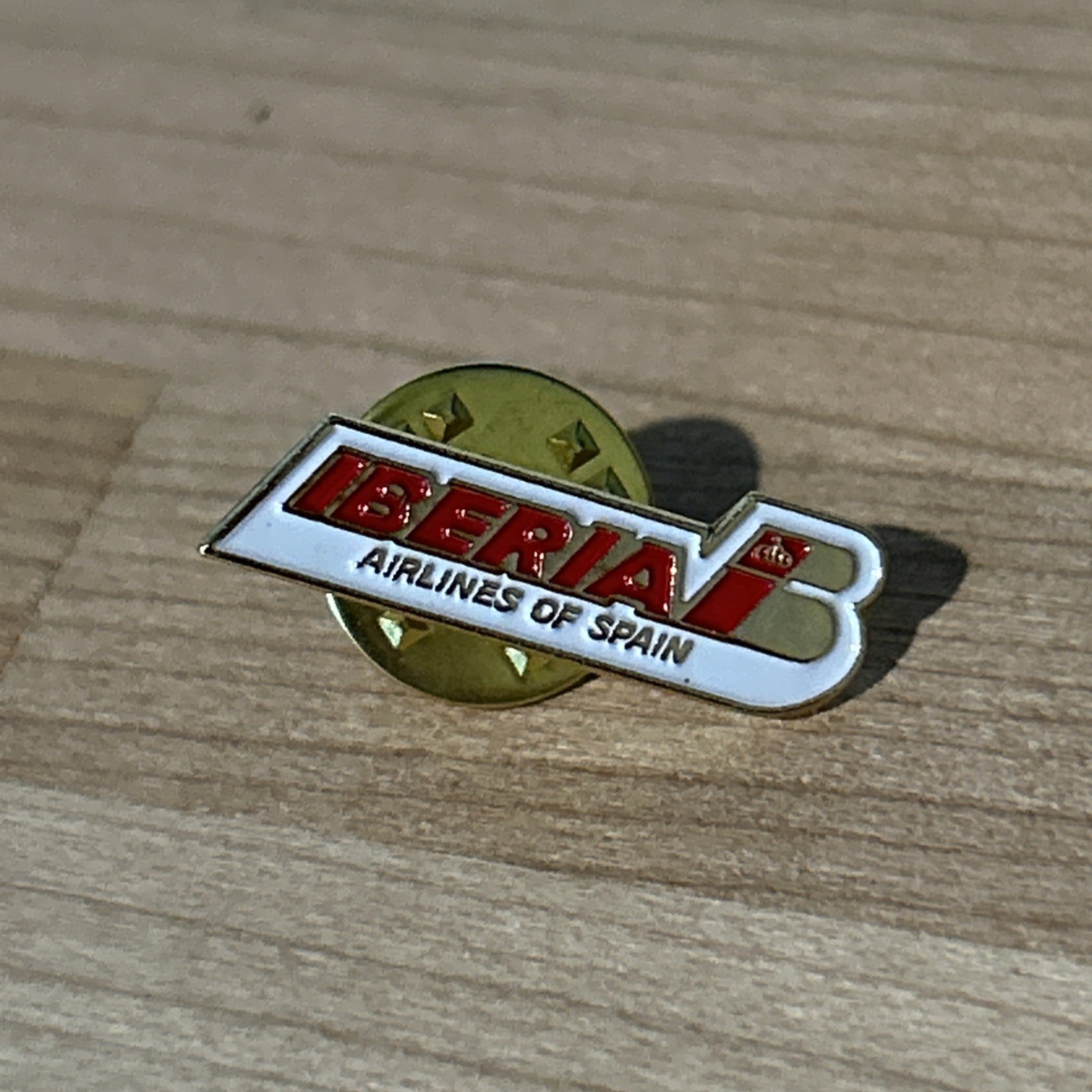 Iberia Airlines of Spain Pin Small Enamel on Gold-Tone Lapel Style