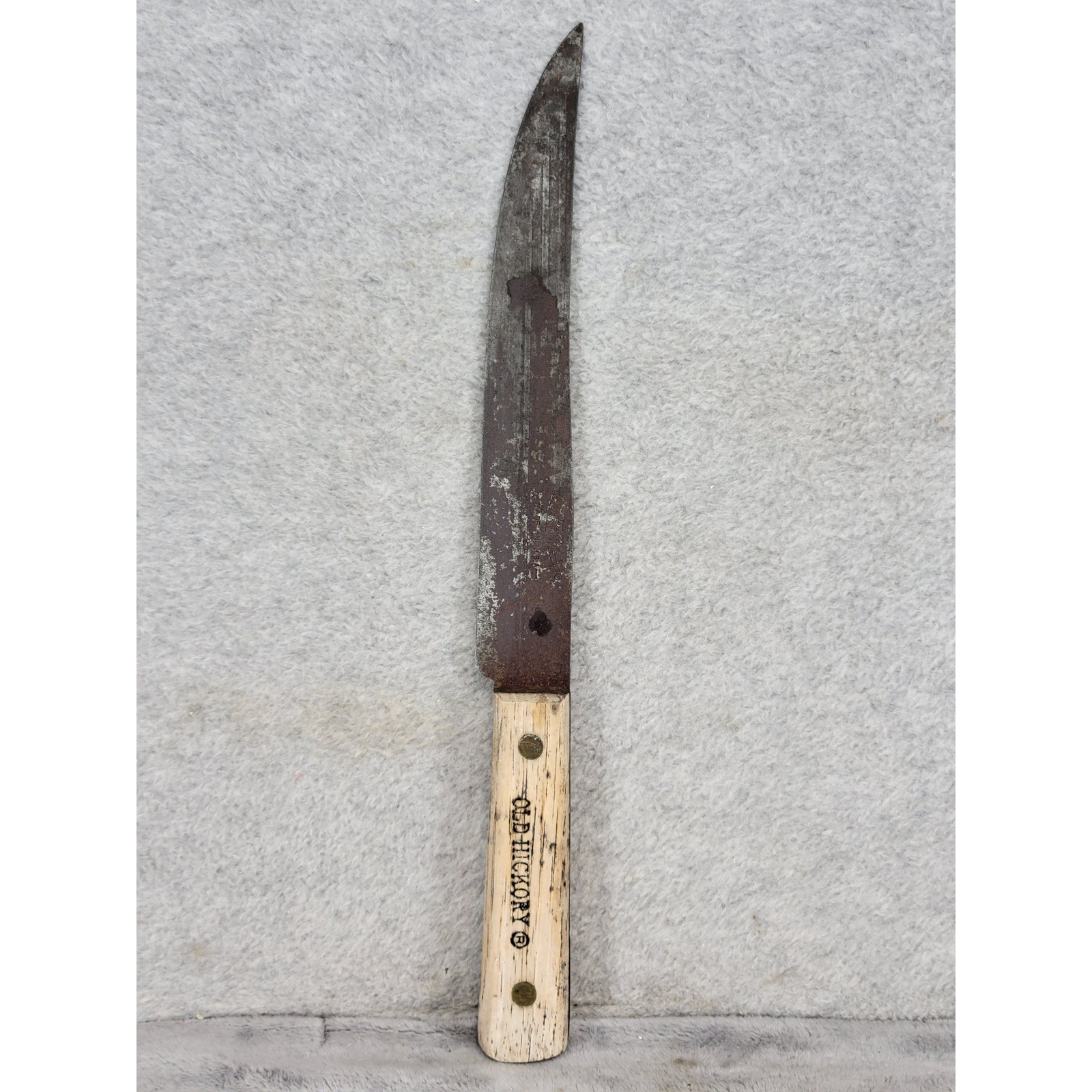 Vintage Old Hickory Ontario Knife Co Tru-Edge Butcher Knife 13.5\