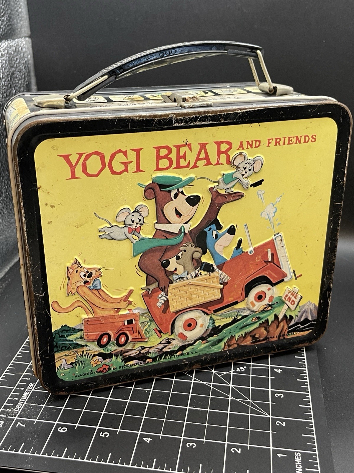 Vintage 1963 Yogi Bear Metal Lunch Box Aladdin Hanna-Barbera No Thermos AS IS