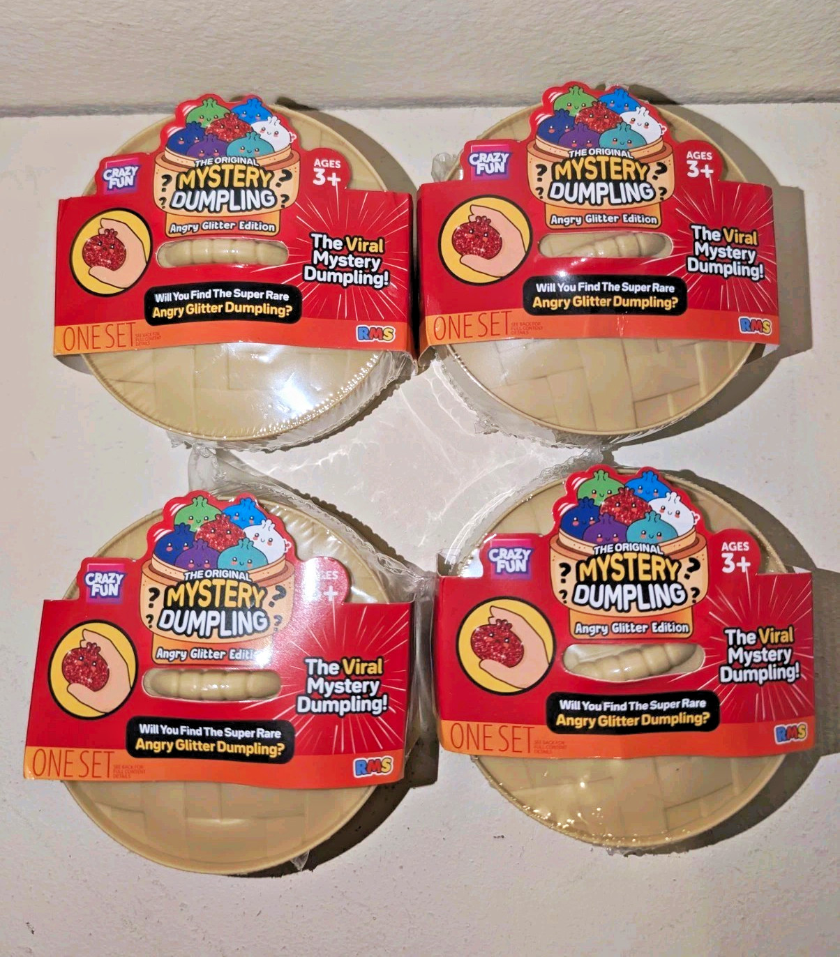 4x Lot RMS Mystery Dumplings 😡 Angry 😡 Glitter Edition Sealed Squishy Squeezy