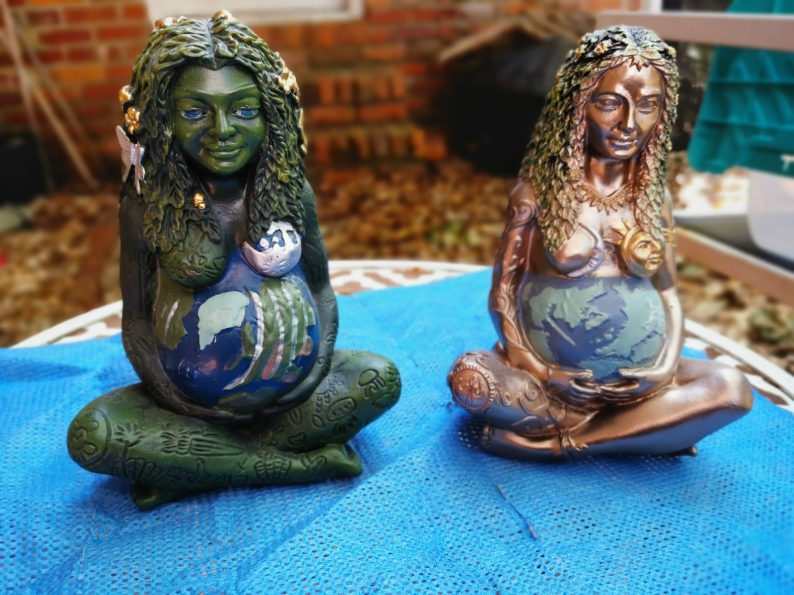 Millennial Gaia Mother Earth Goddess Statues (Lot of Two)