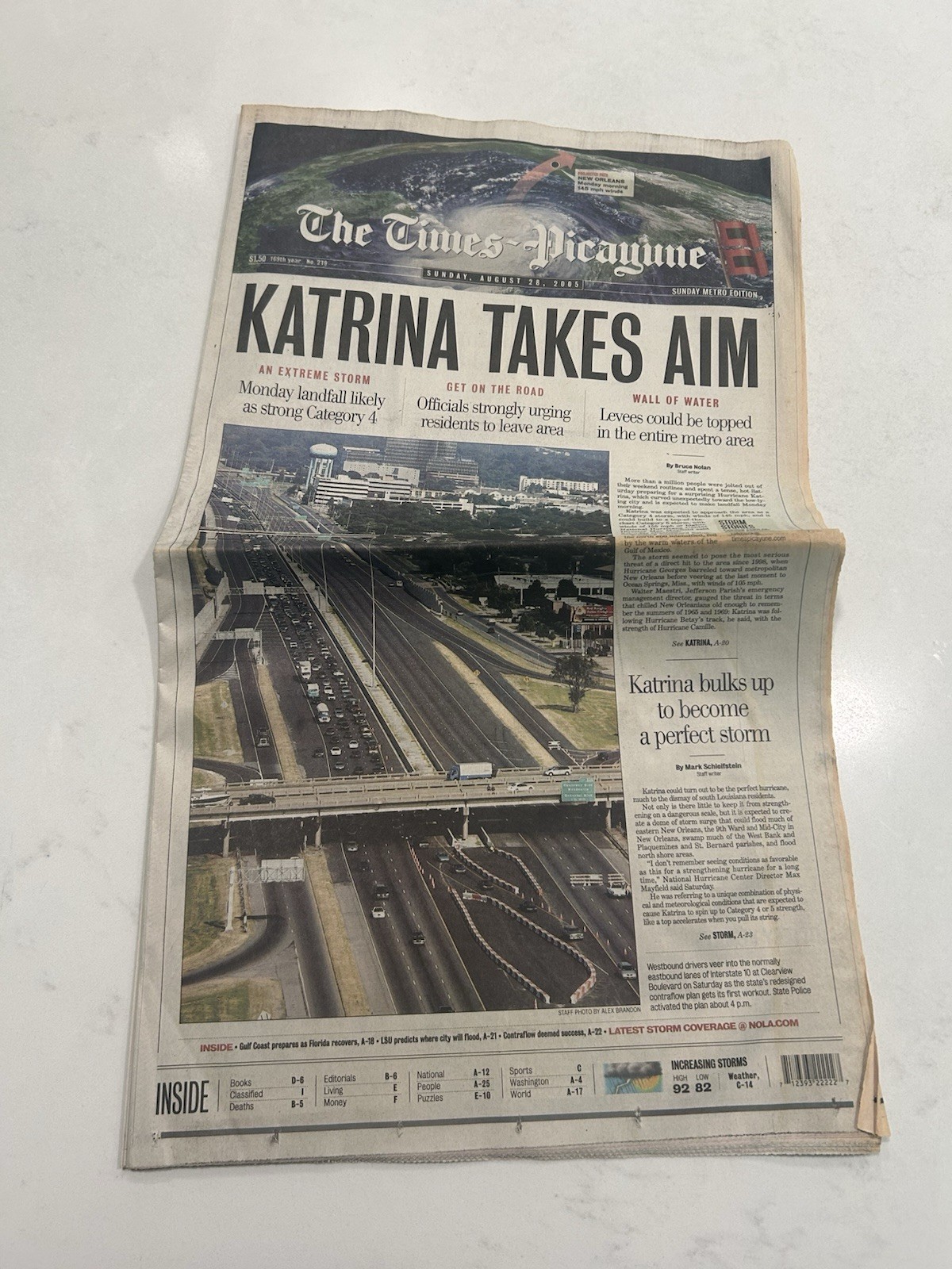 New Orleans Times Picayune Newspaper,Aug28, ‘05 Before Hurricane Katrina Hit  New Orleans Times Picayune Newspaper,Aug28, ‘05 Before Hurricane Katrina Hit 