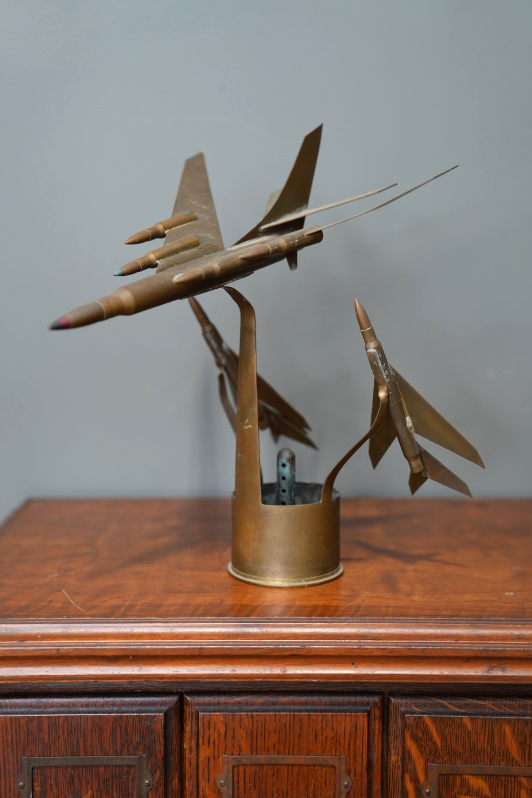 Antique WWII Trench Art Airplane Ashtray Paperweight Military 1945 Vintage Army Antique WWII Trench Art Airplane Ashtray Paperweight Military 1945 Vintage Army