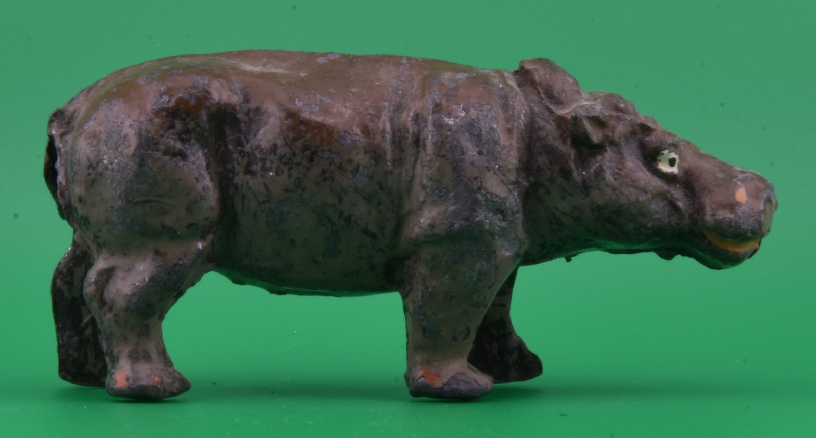 vintage miniature hippopotamus toy figurine, similar to hollow-cast tt107 vintage miniature hippopotamus toy figurine, similar to hollow-cast tt107