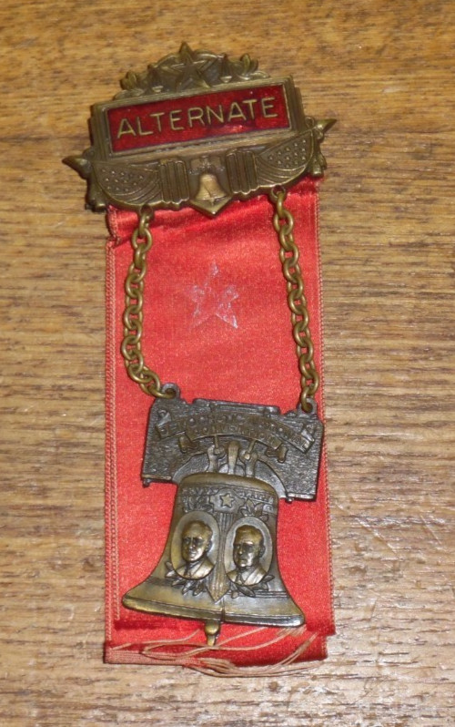 Bastian Bro 1936 Democratic National Convention Ribbon Medal Phila. Alternate Bastian Bro 1936 Democratic National Convention Ribbon Medal Phila. Alternate