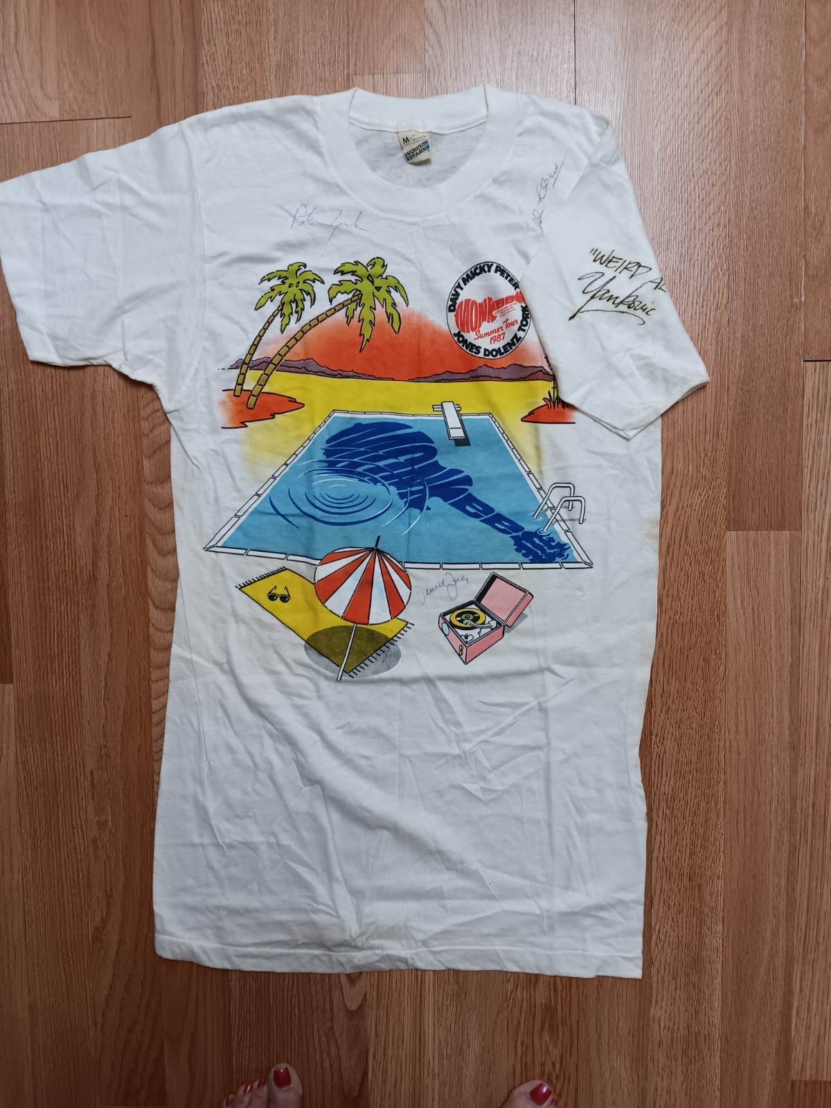 Vintage 1987 Signed Monkees Med Signed Summer Tour Concert T-shirt