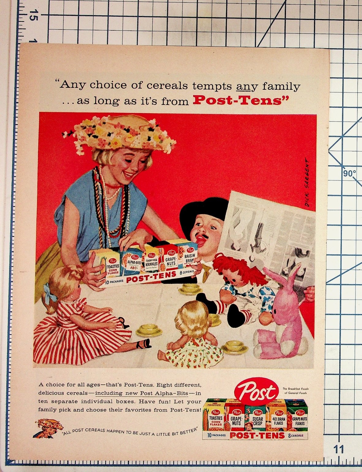 Vintage 1950s Post-Tens Cereal Ad Dick Sargent Art Family Breakfast Ephemera Vintage 1950s Post-Tens Cereal Ad Dick Sargent Art Family Breakfast Ephemera