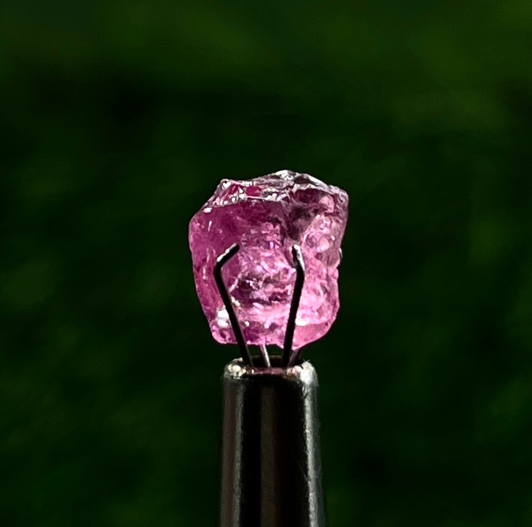 3.6 Ct Natural Pink Spinel Rough Crystal Facet Grade Raw Gem Deep Pink Spinel