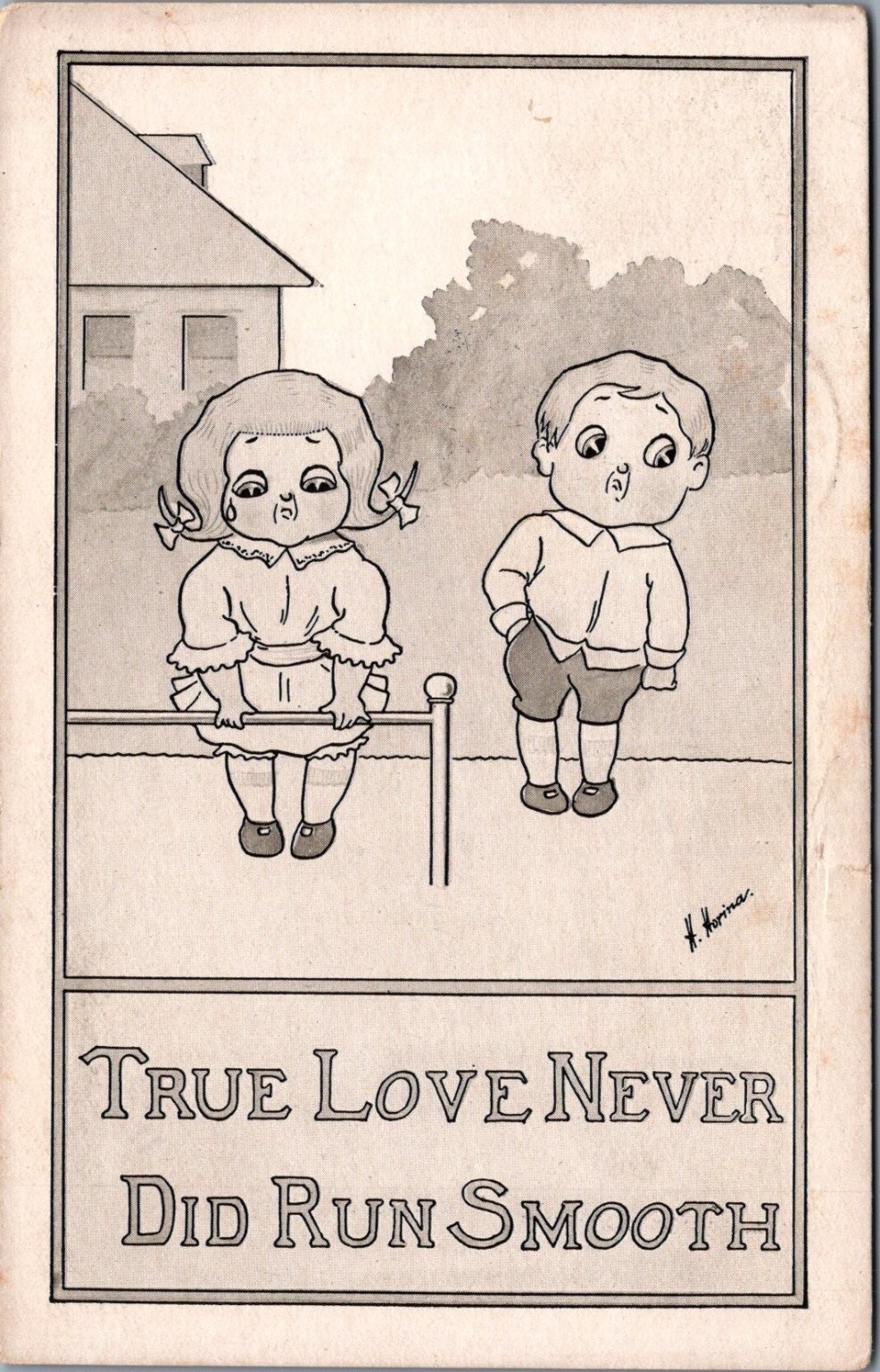 H. Horina True Love Never Did Run Smooth Comic Postcard 1910 Posted H. Horina True Love Never Did Run Smooth Comic Postcard 1910 Posted
