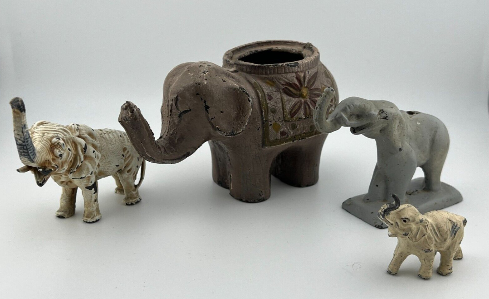 Vintage Antique Elephant Figurine Lot Pachyderms