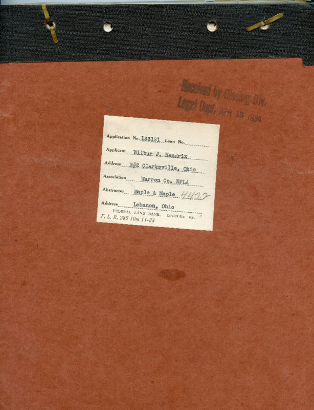 1909 Warren Ohio-Abstract Of Title - TICHENOR + Family 1909 Warren Ohio-Abstract Of Title - TICHENOR + Family